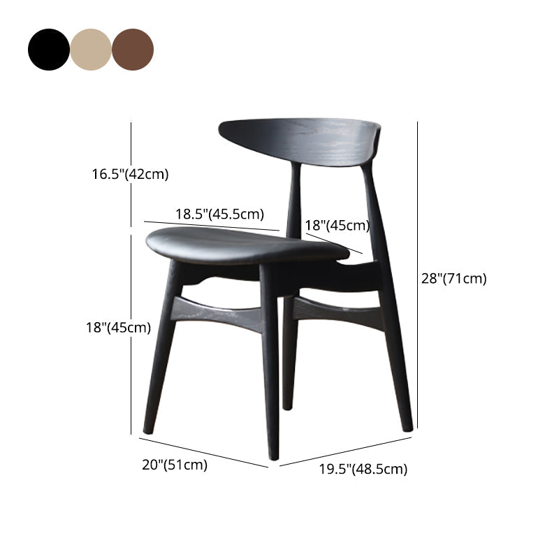 Contemporary Kitchen Solid Wood Side Chair Open Back Dining Side Chair Clearhalo 'Dining Chairs' 'Dining Tables & Seating' 'dining_chair' 'furn' 'furn_dining_chair' 'Furniture' 'furniture_dining_chair' 'Kitchen & Dining Furniture' 4818896