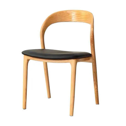 Contemporary Dining Room Solid Wood Side Chair Open Back Dining Side Chair Black 1 Piece Clearhalo 'Dining Chairs' 'Dining Tables & Seating' 'dining_chair' 'furn' 'furn_dining_chair' 'Furniture' 'furniture_dining_chair' 'Kitchen & Dining Furniture' 4818898
