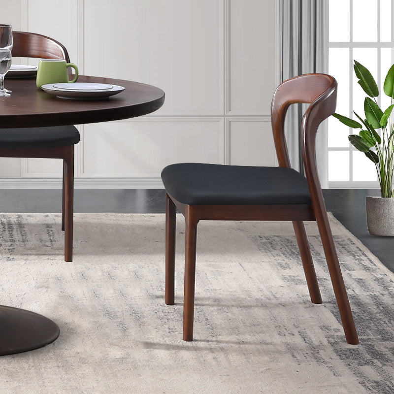 Contemporary Dining Room Solid Wood Side Chair Open Back Dining Side Chair Black White 1 Piece Clearhalo 'Dining Chairs' 'Dining Tables & Seating' 'dining_chair' 'furn' 'furn_dining_chair' 'Furniture' 'furniture_dining_chair' 'Kitchen & Dining Furniture' 4818903