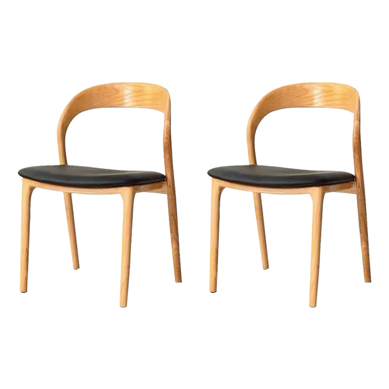 Contemporary Dining Room Solid Wood Side Chair Open Back Dining Side Chair Black 2 Piece Set Clearhalo 'Dining Chairs' 'Dining Tables & Seating' 'dining_chair' 'furn' 'furn_dining_chair' 'Furniture' 'furniture_dining_chair' 'Kitchen & Dining Furniture' 4818907