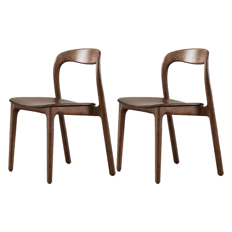 Contemporary Dining Room Solid Wood Side Chair Open Back Dining Side Chair Brown 2 Piece Set Clearhalo 'Dining Chairs' 'Dining Tables & Seating' 'dining_chair' 'furn' 'furn_dining_chair' 'Furniture' 'furniture_dining_chair' 'Kitchen & Dining Furniture' 4818910
