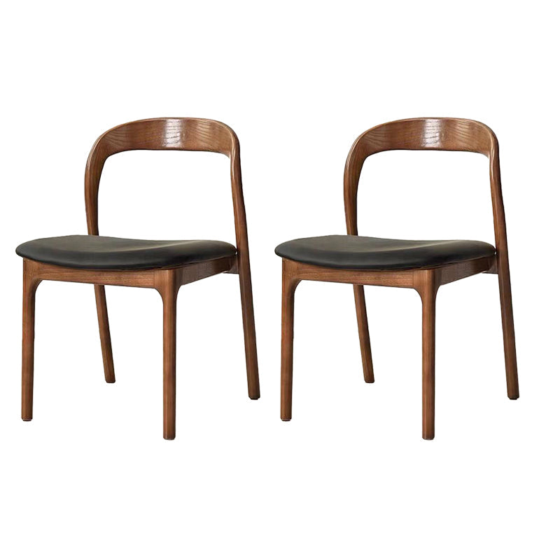 Contemporary Dining Room Solid Wood Side Chair Open Back Dining Side Chair Black-White 2 Piece Set Clearhalo 'Dining Chairs' 'Dining Tables & Seating' 'dining_chair' 'furn' 'furn_dining_chair' 'Furniture' 'furniture_dining_chair' 'Kitchen & Dining Furniture' 4818912