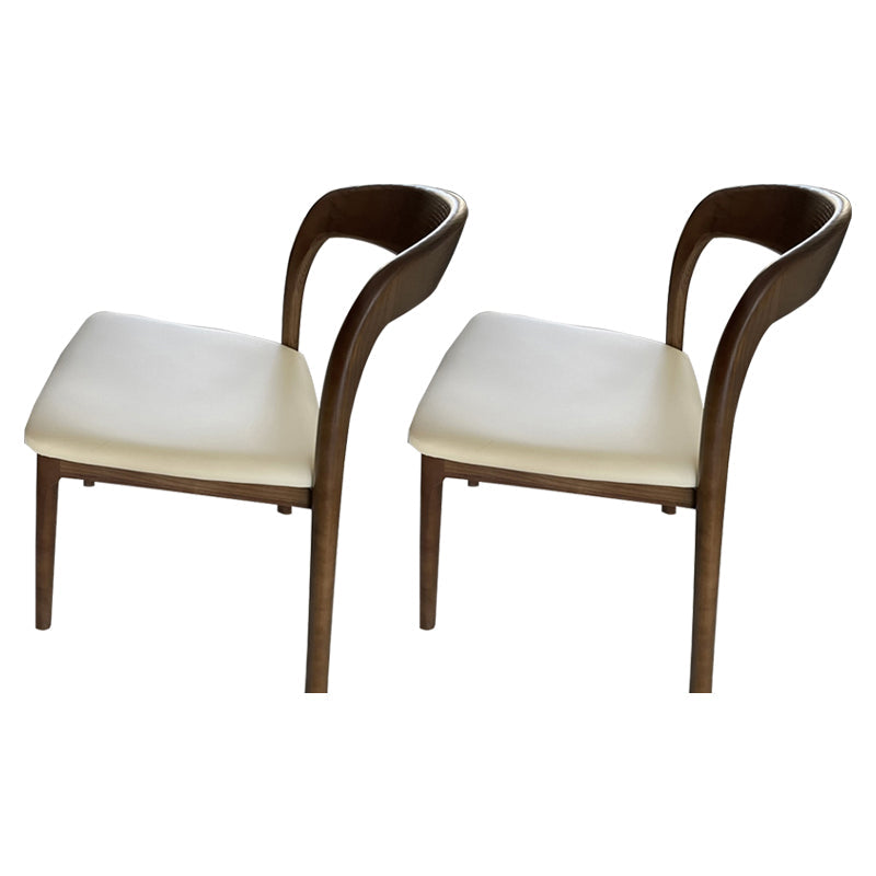 Contemporary Dining Room Solid Wood Side Chair Open Back Dining Side Chair Off-White 2 Piece Set Clearhalo 'Dining Chairs' 'Dining Tables & Seating' 'dining_chair' 'furn' 'furn_dining_chair' 'Furniture' 'furniture_dining_chair' 'Kitchen & Dining Furniture' 4818916