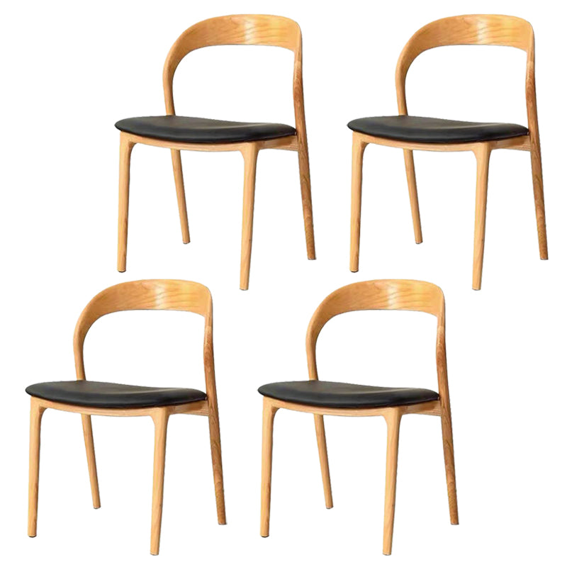 Contemporary Dining Room Solid Wood Side Chair Open Back Dining Side Chair Black 4 Piece Set Clearhalo 'Dining Chairs' 'Dining Tables & Seating' 'dining_chair' 'furn' 'furn_dining_chair' 'Furniture' 'furniture_dining_chair' 'Kitchen & Dining Furniture' 4818918