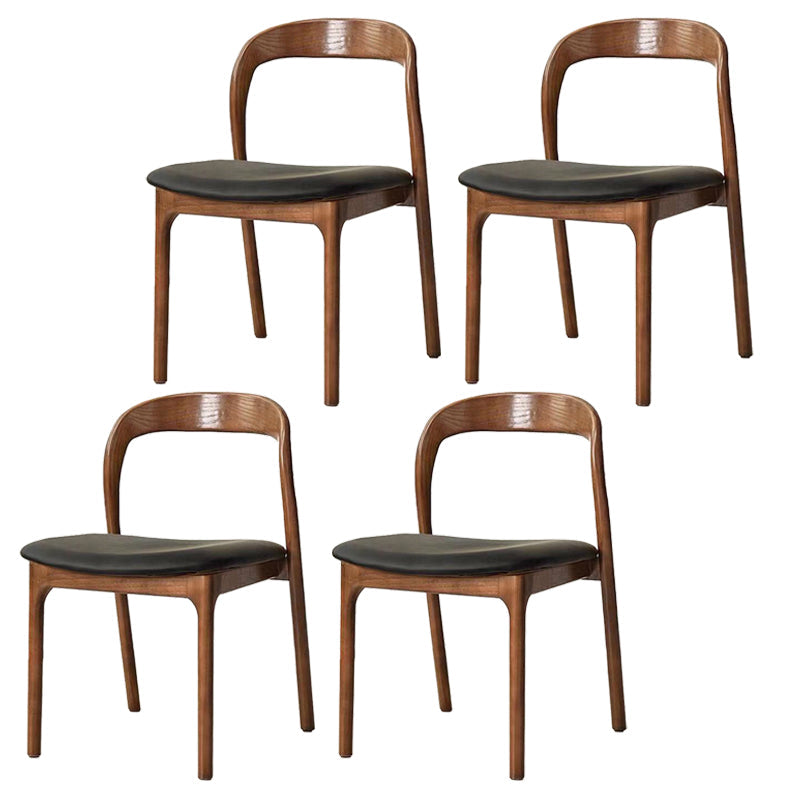 Contemporary Dining Room Solid Wood Side Chair Open Back Dining Side Chair Black-White 4 Piece Set Clearhalo 'Dining Chairs' 'Dining Tables & Seating' 'dining_chair' 'furn' 'furn_dining_chair' 'Furniture' 'furniture_dining_chair' 'Kitchen & Dining Furniture' 4818921