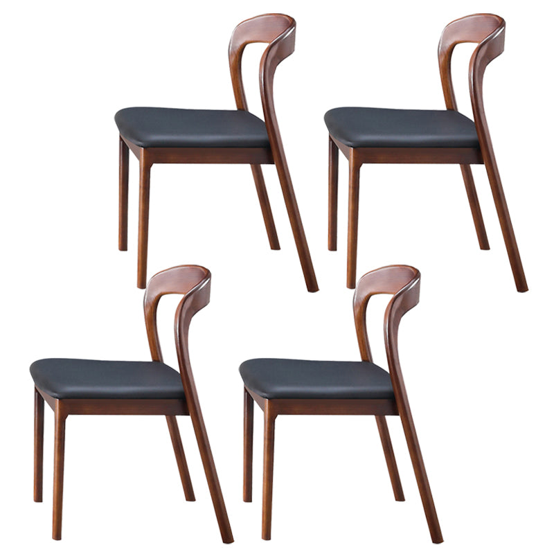 Contemporary Dining Room Solid Wood Side Chair Open Back Dining Side Chair Black White 4 Piece Set Clearhalo 'Dining Chairs' 'Dining Tables & Seating' 'dining_chair' 'furn' 'furn_dining_chair' 'Furniture' 'furniture_dining_chair' 'Kitchen & Dining Furniture' 4818923