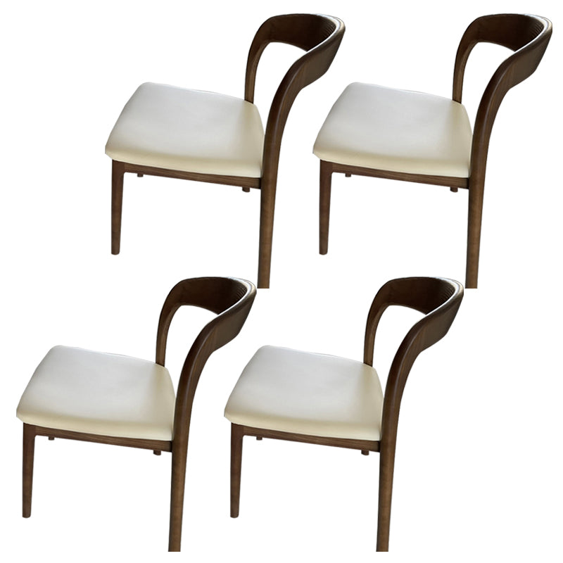 Contemporary Dining Room Solid Wood Side Chair Open Back Dining Side Chair Off-White 4 Piece Set Clearhalo 'Dining Chairs' 'Dining Tables & Seating' 'dining_chair' 'furn' 'furn_dining_chair' 'Furniture' 'furniture_dining_chair' 'Kitchen & Dining Furniture' 4818925