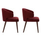 Contemporary Dining Room Solid Wood Dining Chair Wingback Arm Chair in Black Burgundy 2 Piece Set Clearhalo 'Dining Chairs' 'Dining Tables & Seating' 'dining_chair' 'furn' 'furn_dining_chair' 'Furniture' 'furniture_dining_chair' 'Kitchen & Dining Furniture' 4818938