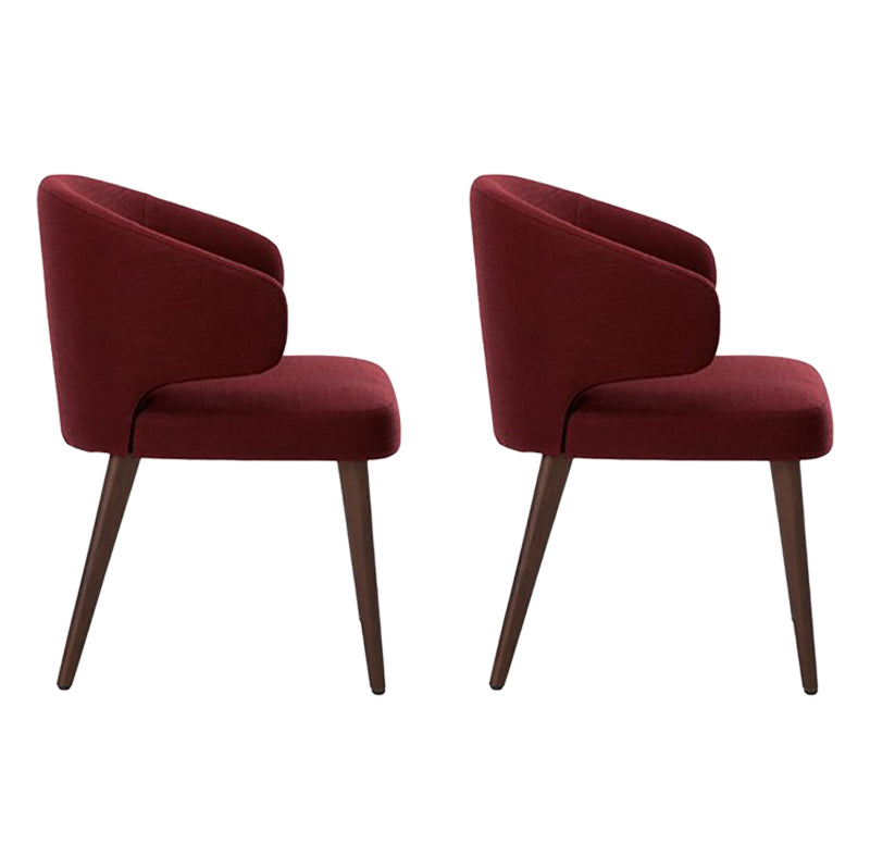 Contemporary Dining Room Solid Wood Dining Chair Wingback Arm Chair in Black Burgundy 2 Piece Set Clearhalo 'Dining Chairs' 'Dining Tables & Seating' 'dining_chair' 'furn' 'furn_dining_chair' 'Furniture' 'furniture_dining_chair' 'Kitchen & Dining Furniture' 4818938