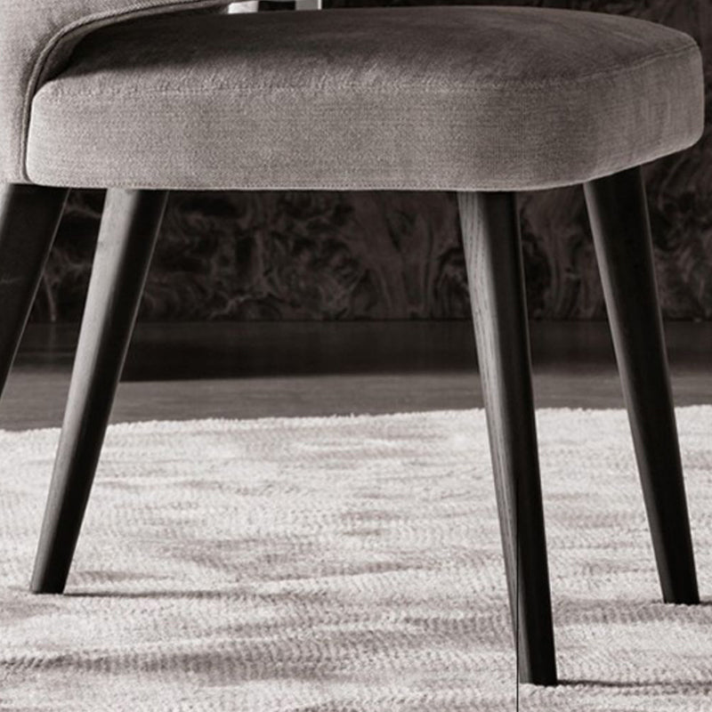 Contemporary Dining Room Solid Wood Dining Chair Wingback Arm Chair in Black Clearhalo 'Dining Chairs' 'Dining Tables & Seating' 'dining_chair' 'furn' 'furn_dining_chair' 'Furniture' 'furniture_dining_chair' 'Kitchen & Dining Furniture' 4818939