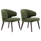 Contemporary Dining Room Solid Wood Dining Chair Wingback Arm Chair in Black Army Green 2 Piece Set Clearhalo 'Dining Chairs' 'Dining Tables & Seating' 'dining_chair' 'furn' 'furn_dining_chair' 'Furniture' 'furniture_dining_chair' 'Kitchen & Dining Furniture' 4818940