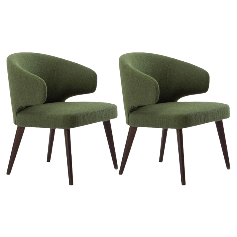 Contemporary Dining Room Solid Wood Dining Chair Wingback Arm Chair in Black Army Green 2 Piece Set Clearhalo 'Dining Chairs' 'Dining Tables & Seating' 'dining_chair' 'furn' 'furn_dining_chair' 'Furniture' 'furniture_dining_chair' 'Kitchen & Dining Furniture' 4818940