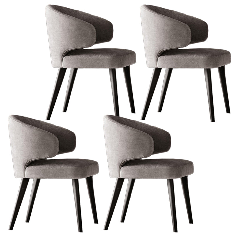 Contemporary Dining Room Solid Wood Dining Chair Wingback Arm Chair in Black Grey 4 Piece Set Clearhalo 'Dining Chairs' 'Dining Tables & Seating' 'dining_chair' 'furn' 'furn_dining_chair' 'Furniture' 'furniture_dining_chair' 'Kitchen & Dining Furniture' 4818941