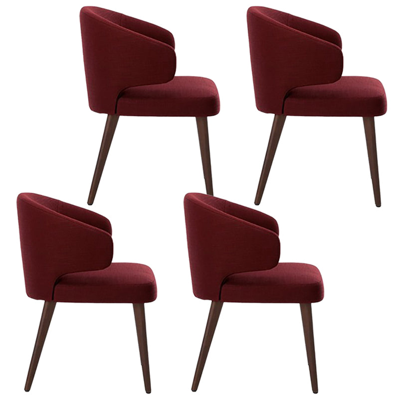 Contemporary Dining Room Solid Wood Dining Chair Wingback Arm Chair in Black Burgundy 4 Piece Set Clearhalo 'Dining Chairs' 'Dining Tables & Seating' 'dining_chair' 'furn' 'furn_dining_chair' 'Furniture' 'furniture_dining_chair' 'Kitchen & Dining Furniture' 4818943