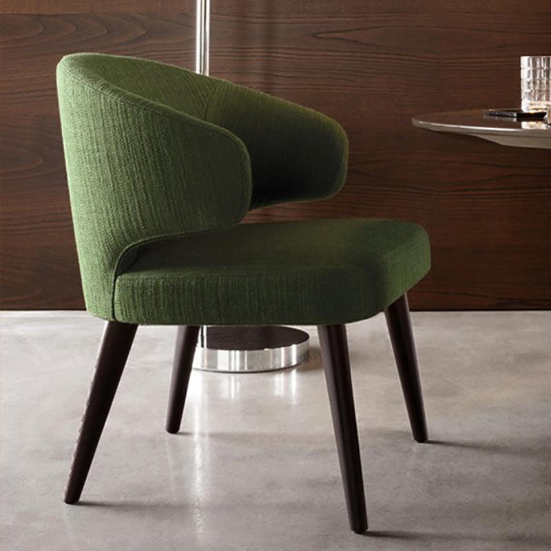 Contemporary Dining Room Solid Wood Dining Chair Wingback Arm Chair in Black Clearhalo 'Dining Chairs' 'Dining Tables & Seating' 'dining_chair' 'furn' 'furn_dining_chair' 'Furniture' 'furniture_dining_chair' 'Kitchen & Dining Furniture' 4818944