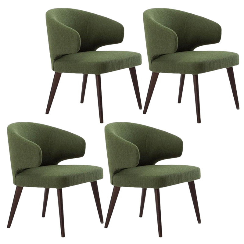 Contemporary Dining Room Solid Wood Dining Chair Wingback Arm Chair in Black Army Green 4 Piece Set Clearhalo 'Dining Chairs' 'Dining Tables & Seating' 'dining_chair' 'furn' 'furn_dining_chair' 'Furniture' 'furniture_dining_chair' 'Kitchen & Dining Furniture' 4818945