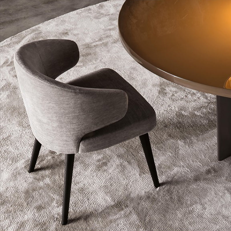 Contemporary Dining Room Solid Wood Dining Chair Wingback Arm Chair in Black Clearhalo 'Dining Chairs' 'Dining Tables & Seating' 'dining_chair' 'furn' 'furn_dining_chair' 'Furniture' 'furniture_dining_chair' 'Kitchen & Dining Furniture' 4818946