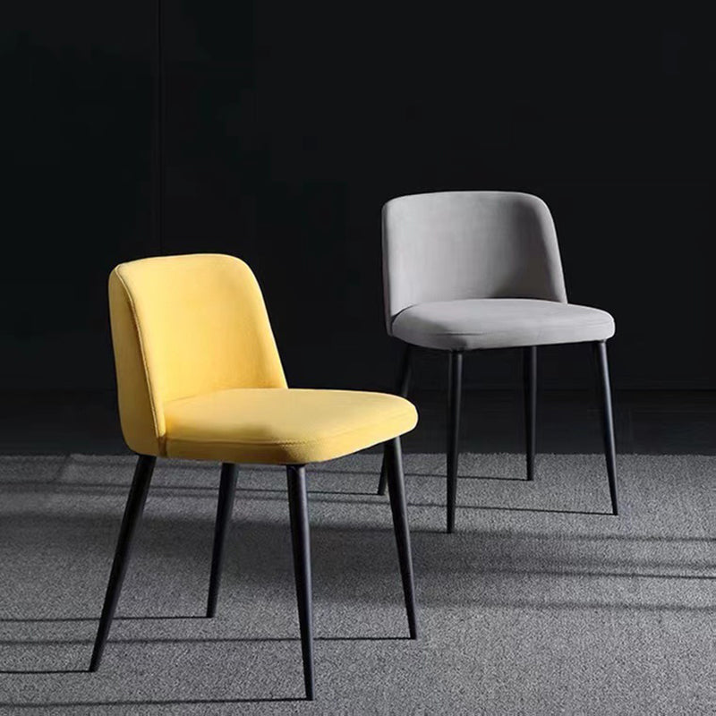 Modern Style Metal Parsons Chair Upholstered Side Chair with Black Legs Clearhalo 'Dining Chairs' 'Dining Tables & Seating' 'dining_chair' 'furn' 'furn_dining_chair' 'Furniture' 'furniture_dining_chair' 'Kitchen & Dining Furniture' 4818952