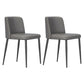 Modern Style Metal Parsons Chair Upholstered Side Chair with Black Legs Dark Gray 2 Piece Set Clearhalo 'Dining Chairs' 'Dining Tables & Seating' 'dining_chair' 'furn' 'furn_dining_chair' 'Furniture' 'furniture_dining_chair' 'Kitchen & Dining Furniture' 4818956