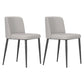 Modern Style Metal Parsons Chair Upholstered Side Chair with Black Legs Light Gray 2 Piece Set Clearhalo 'Dining Chairs' 'Dining Tables & Seating' 'dining_chair' 'furn' 'furn_dining_chair' 'Furniture' 'furniture_dining_chair' 'Kitchen & Dining Furniture' 4818959