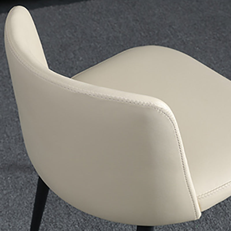 Modern Style Metal Parsons Chair Upholstered Side Chair with Black Legs Clearhalo 'Dining Chairs' 'Dining Tables & Seating' 'dining_chair' 'furn' 'furn_dining_chair' 'Furniture' 'furniture_dining_chair' 'Kitchen & Dining Furniture' 4818964