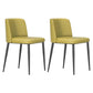 Modern Style Metal Parsons Chair Upholstered Side Chair with Black Legs Yellow-Green 2 Piece Set Clearhalo 'Dining Chairs' 'Dining Tables & Seating' 'dining_chair' 'furn' 'furn_dining_chair' 'Furniture' 'furniture_dining_chair' 'Kitchen & Dining Furniture' 4818965