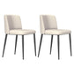 Modern Style Metal Parsons Chair Upholstered Side Chair with Black Legs Beige 2 Piece Set Clearhalo 'Dining Chairs' 'Dining Tables & Seating' 'dining_chair' 'furn' 'furn_dining_chair' 'Furniture' 'furniture_dining_chair' 'Kitchen & Dining Furniture' 4818967