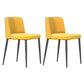 Modern Style Metal Parsons Chair Upholstered Side Chair with Black Legs Ginger 2 Piece Set Clearhalo 'Dining Chairs' 'Dining Tables & Seating' 'dining_chair' 'furn' 'furn_dining_chair' 'Furniture' 'furniture_dining_chair' 'Kitchen & Dining Furniture' 4818968