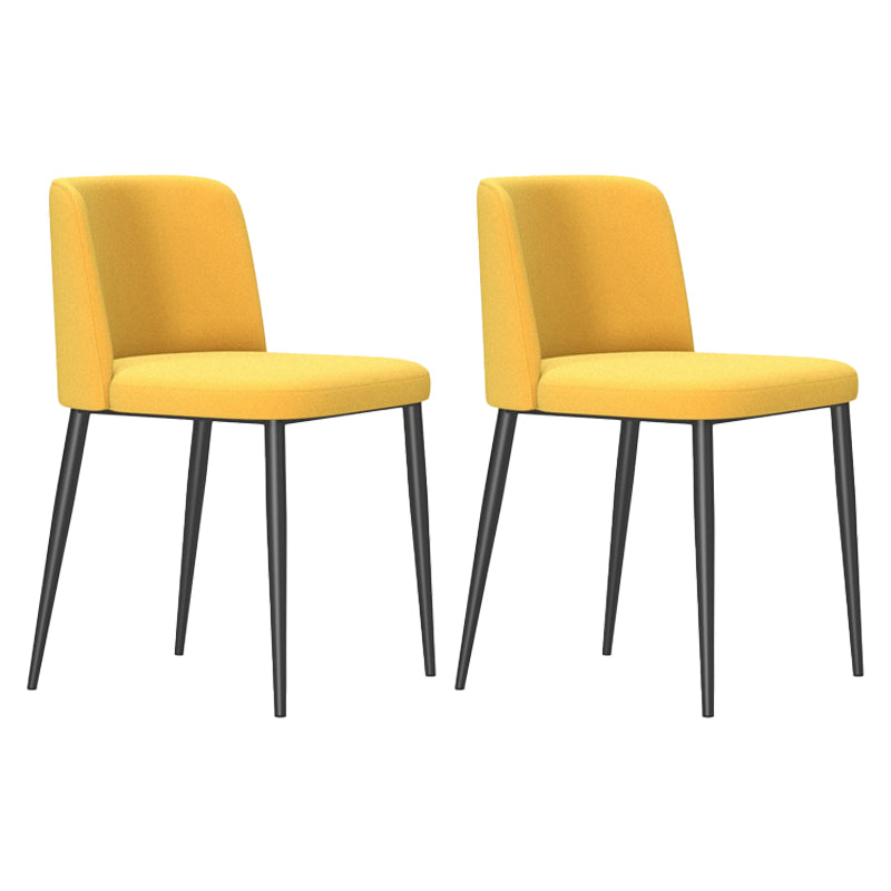 Modern Style Metal Parsons Chair Upholstered Side Chair with Black Legs Ginger 2 Piece Set Clearhalo 'Dining Chairs' 'Dining Tables & Seating' 'dining_chair' 'furn' 'furn_dining_chair' 'Furniture' 'furniture_dining_chair' 'Kitchen & Dining Furniture' 4818968