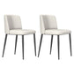 Modern Style Metal Parsons Chair Upholstered Side Chair with Black Legs Cream Gray 2 Piece Set Clearhalo 'Dining Chairs' 'Dining Tables & Seating' 'dining_chair' 'furn' 'furn_dining_chair' 'Furniture' 'furniture_dining_chair' 'Kitchen & Dining Furniture' 4818970