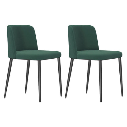 Modern Style Metal Parsons Chair Upholstered Side Chair with Black Legs Blackish Green 2 Piece Set Clearhalo 'Dining Chairs' 'Dining Tables & Seating' 'dining_chair' 'furn' 'furn_dining_chair' 'Furniture' 'furniture_dining_chair' 'Kitchen & Dining Furniture' 4818973