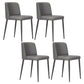 Modern Style Metal Parsons Chair Upholstered Side Chair with Black Legs Dark Gray 4 Piece Set Clearhalo 'Dining Chairs' 'Dining Tables & Seating' 'dining_chair' 'furn' 'furn_dining_chair' 'Furniture' 'furniture_dining_chair' 'Kitchen & Dining Furniture' 4818979