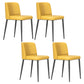 Modern Style Metal Parsons Chair Upholstered Side Chair with Black Legs Yellow 4 Piece Set Clearhalo 'Dining Chairs' 'Dining Tables & Seating' 'dining_chair' 'furn' 'furn_dining_chair' 'Furniture' 'furniture_dining_chair' 'Kitchen & Dining Furniture' 4818981