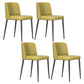 Modern Style Metal Parsons Chair Upholstered Side Chair with Black Legs Yellow-Green 4 Piece Set Clearhalo 'Dining Chairs' 'Dining Tables & Seating' 'dining_chair' 'furn' 'furn_dining_chair' 'Furniture' 'furniture_dining_chair' 'Kitchen & Dining Furniture' 4818983