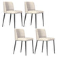 Modern Style Metal Parsons Chair Upholstered Side Chair with Black Legs Beige 4 Piece Set Clearhalo 'Dining Chairs' 'Dining Tables & Seating' 'dining_chair' 'furn' 'furn_dining_chair' 'Furniture' 'furniture_dining_chair' 'Kitchen & Dining Furniture' 4818984