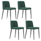Modern Style Metal Parsons Chair Upholstered Side Chair with Black Legs Blackish Green 4 Piece Set Clearhalo 'Dining Chairs' 'Dining Tables & Seating' 'dining_chair' 'furn' 'furn_dining_chair' 'Furniture' 'furniture_dining_chair' 'Kitchen & Dining Furniture' 4818987