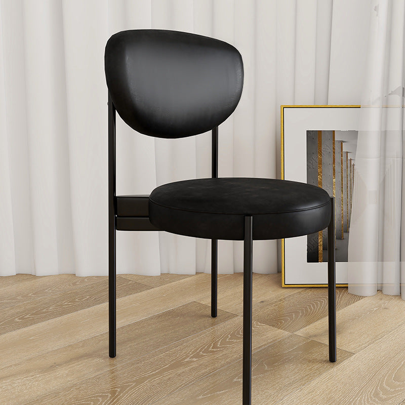 Glam Style Upholstered Side Chair Open Back Dining Side Chair Black 1 Piece Black Clearhalo 'Dining Chairs' 'Dining Tables & Seating' 'dining_chair' 'furn' 'furn_dining_chair' 'Furniture' 'furniture_dining_chair' 'Kitchen & Dining Furniture' 4818990