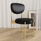 Glam Style Upholstered Side Chair Open Back Dining Side Chair Black 1 Piece Brass Gold Clearhalo 'Dining Chairs' 'Dining Tables & Seating' 'dining_chair' 'furn' 'furn_dining_chair' 'Furniture' 'furniture_dining_chair' 'Kitchen & Dining Furniture' 4818991