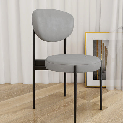 Glam Style Upholstered Side Chair Open Back Dining Side Chair Grey 1 Piece Black Clearhalo 'Dining Chairs' 'Dining Tables & Seating' 'dining_chair' 'furn' 'furn_dining_chair' 'Furniture' 'furniture_dining_chair' 'Kitchen & Dining Furniture' 4818993