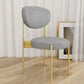 Glam Style Upholstered Side Chair Open Back Dining Side Chair Grey 1 Piece Brass Gold Clearhalo 'Dining Chairs' 'Dining Tables & Seating' 'dining_chair' 'furn' 'furn_dining_chair' 'Furniture' 'furniture_dining_chair' 'Kitchen & Dining Furniture' 4818996