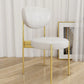 Glam Style Upholstered Side Chair Open Back Dining Side Chair White 1 Piece Brass Gold Clearhalo 'Dining Chairs' 'Dining Tables & Seating' 'dining_chair' 'furn' 'furn_dining_chair' 'Furniture' 'furniture_dining_chair' 'Kitchen & Dining Furniture' 4819000