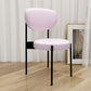 Glam Style Upholstered Side Chair Open Back Dining Side Chair Pink 1 Piece Black Clearhalo 'Dining Chairs' 'Dining Tables & Seating' 'dining_chair' 'furn' 'furn_dining_chair' 'Furniture' 'furniture_dining_chair' 'Kitchen & Dining Furniture' 4819002