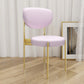 Glam Style Upholstered Side Chair Open Back Dining Side Chair Pink 1 Piece Brass Gold Clearhalo 'Dining Chairs' 'Dining Tables & Seating' 'dining_chair' 'furn' 'furn_dining_chair' 'Furniture' 'furniture_dining_chair' 'Kitchen & Dining Furniture' 4819003