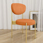 Glam Style Upholstered Side Chair Open Back Dining Side Chair Orange 1 Piece Brass Gold Clearhalo 'Dining Chairs' 'Dining Tables & Seating' 'dining_chair' 'furn' 'furn_dining_chair' 'Furniture' 'furniture_dining_chair' 'Kitchen & Dining Furniture' 4819007