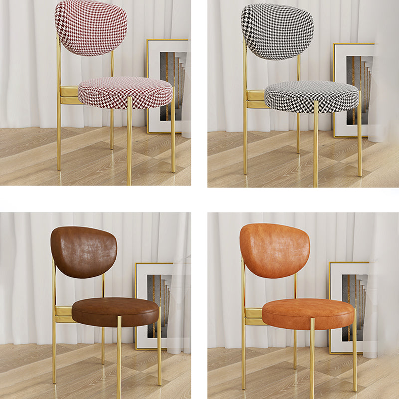 Glam Style Upholstered Side Chair Open Back Dining Side Chair Clearhalo 'Dining Chairs' 'Dining Tables & Seating' 'dining_chair' 'furn' 'furn_dining_chair' 'Furniture' 'furniture_dining_chair' 'Kitchen & Dining Furniture' 4819008