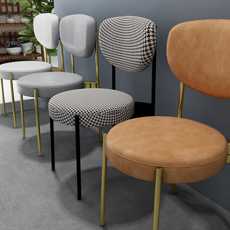 Glam Style Upholstered Side Chair Open Back Dining Side Chair Clearhalo 'Dining Chairs' 'Dining Tables & Seating' 'dining_chair' 'furn' 'furn_dining_chair' 'Furniture' 'furniture_dining_chair' 'Kitchen & Dining Furniture' 4819009