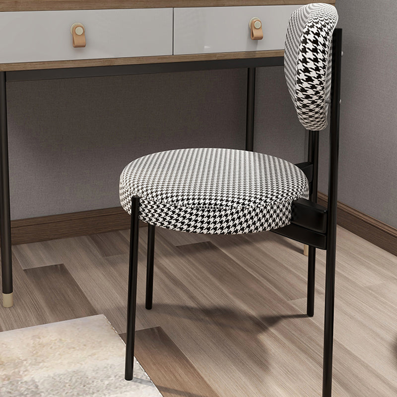 Glam Style Upholstered Side Chair Open Back Dining Side Chair Clearhalo 'Dining Chairs' 'Dining Tables & Seating' 'dining_chair' 'furn' 'furn_dining_chair' 'Furniture' 'furniture_dining_chair' 'Kitchen & Dining Furniture' 4819013