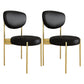Glam Style Upholstered Side Chair Open Back Dining Side Chair Black 2 Piece Set Brass Gold Clearhalo 'Dining Chairs' 'Dining Tables & Seating' 'dining_chair' 'furn' 'furn_dining_chair' 'Furniture' 'furniture_dining_chair' 'Kitchen & Dining Furniture' 4819022