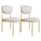 Glam Style Upholstered Side Chair Open Back Dining Side Chair White 2 Piece Set Brass Gold Clearhalo 'Dining Chairs' 'Dining Tables & Seating' 'dining_chair' 'furn' 'furn_dining_chair' 'Furniture' 'furniture_dining_chair' 'Kitchen & Dining Furniture' 4819026