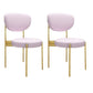Glam Style Upholstered Side Chair Open Back Dining Side Chair Pink 2 Piece Set Brass Gold Clearhalo 'Dining Chairs' 'Dining Tables & Seating' 'dining_chair' 'furn' 'furn_dining_chair' 'Furniture' 'furniture_dining_chair' 'Kitchen & Dining Furniture' 4819028